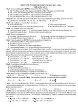 Đề cương ôn tập học kỳ 1 năm học 2015  2016 môn Vật lý 10